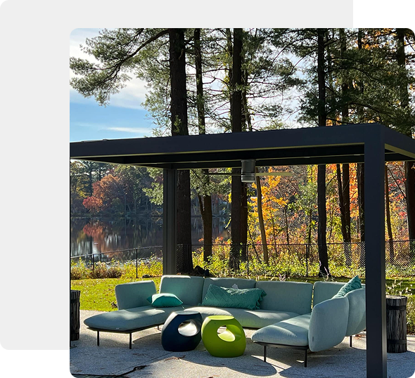 Custom fire feature installation for outdoor space